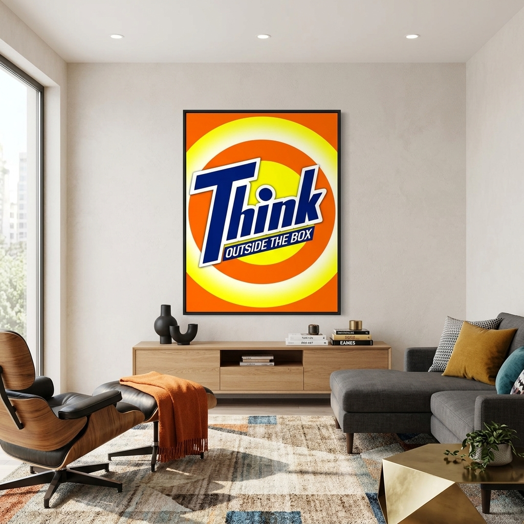 For motivation Think outside the box Motivational Canvas Wall Art Print