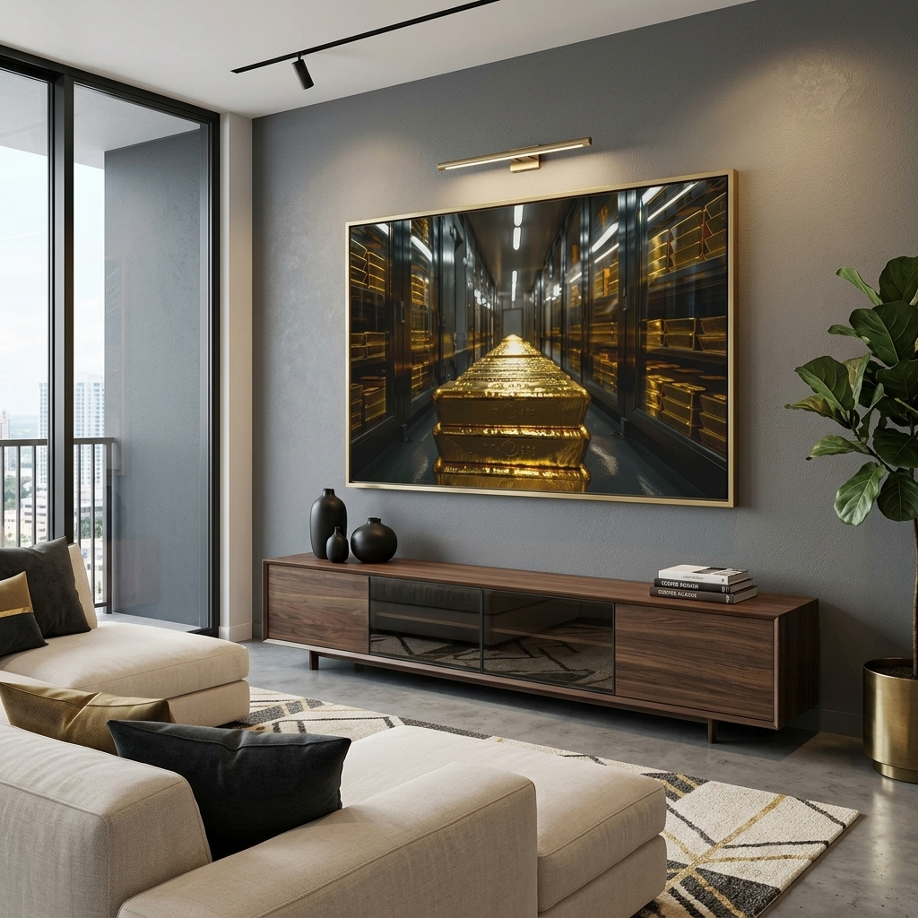 Gold bars in the vault Motivational Canvas Wall Art Print