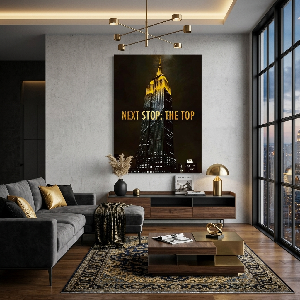 Empire State Building Motivational Canvas Wall Art Print