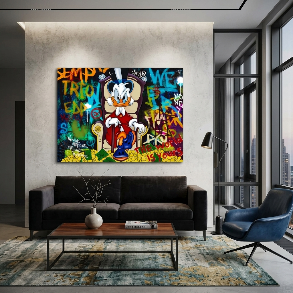 Scrooge The world belongs to you Inspirational Canvas Wall Art Print