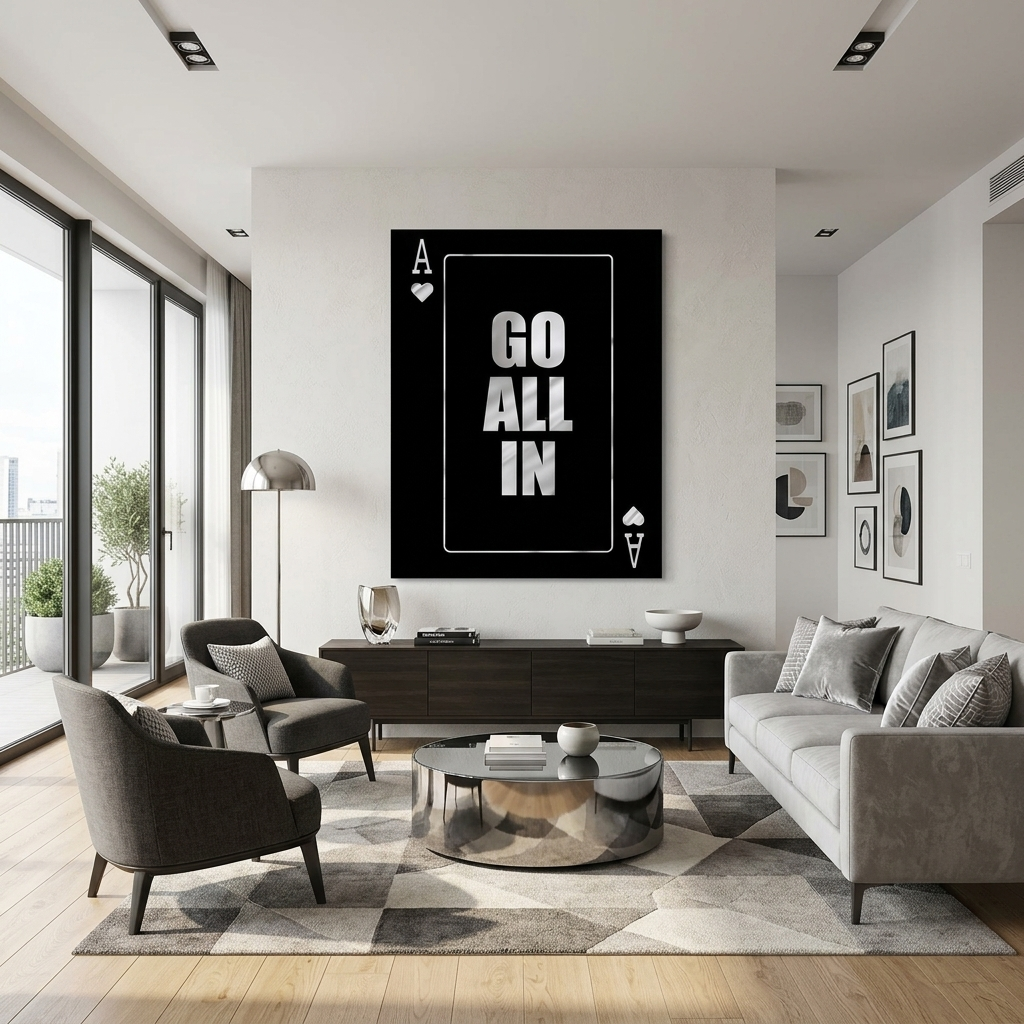 To motivate All in silver Motivational Canvas Wall Art Print