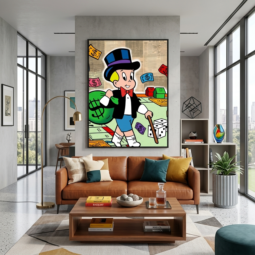 Monopoly Richie rich Canvas Wall Art Print
