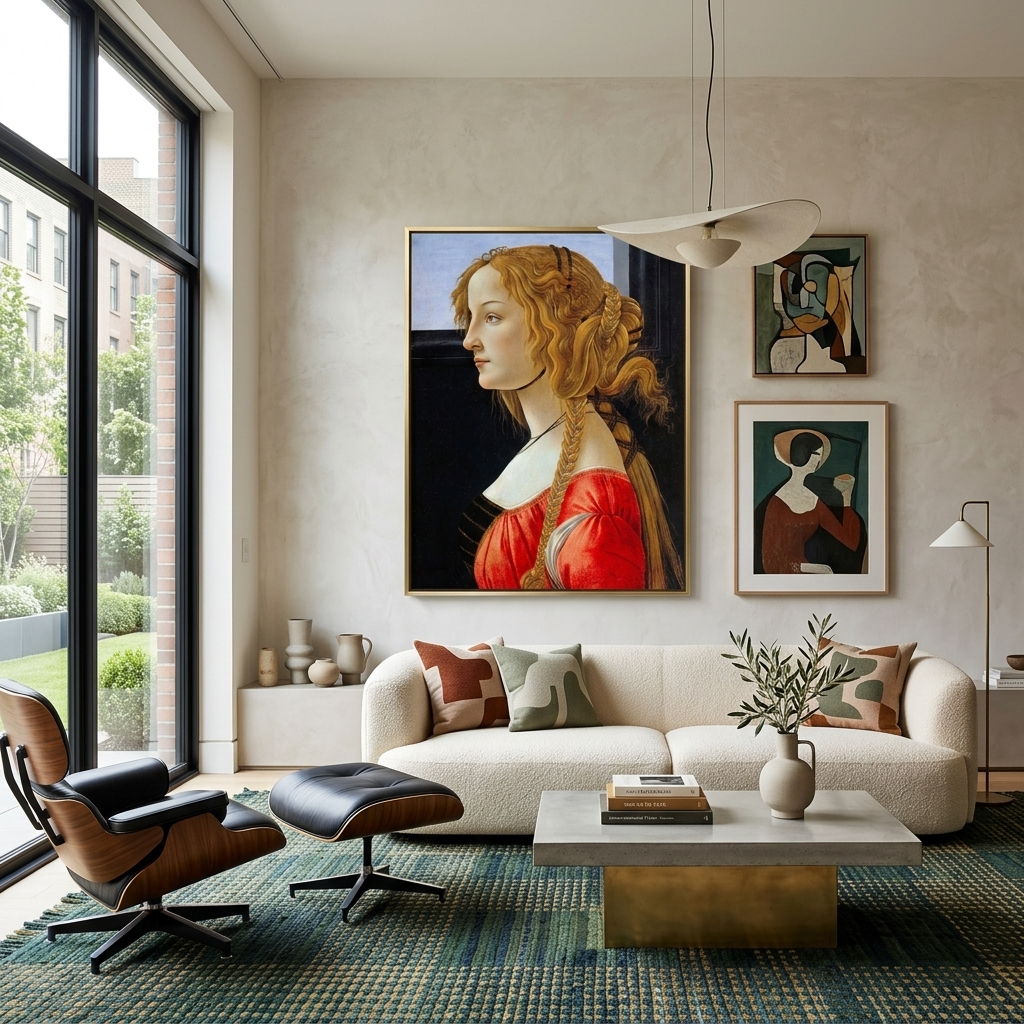 Botticelli's Portrait of a Young Woman Reproduction Canvas Wall Art Print