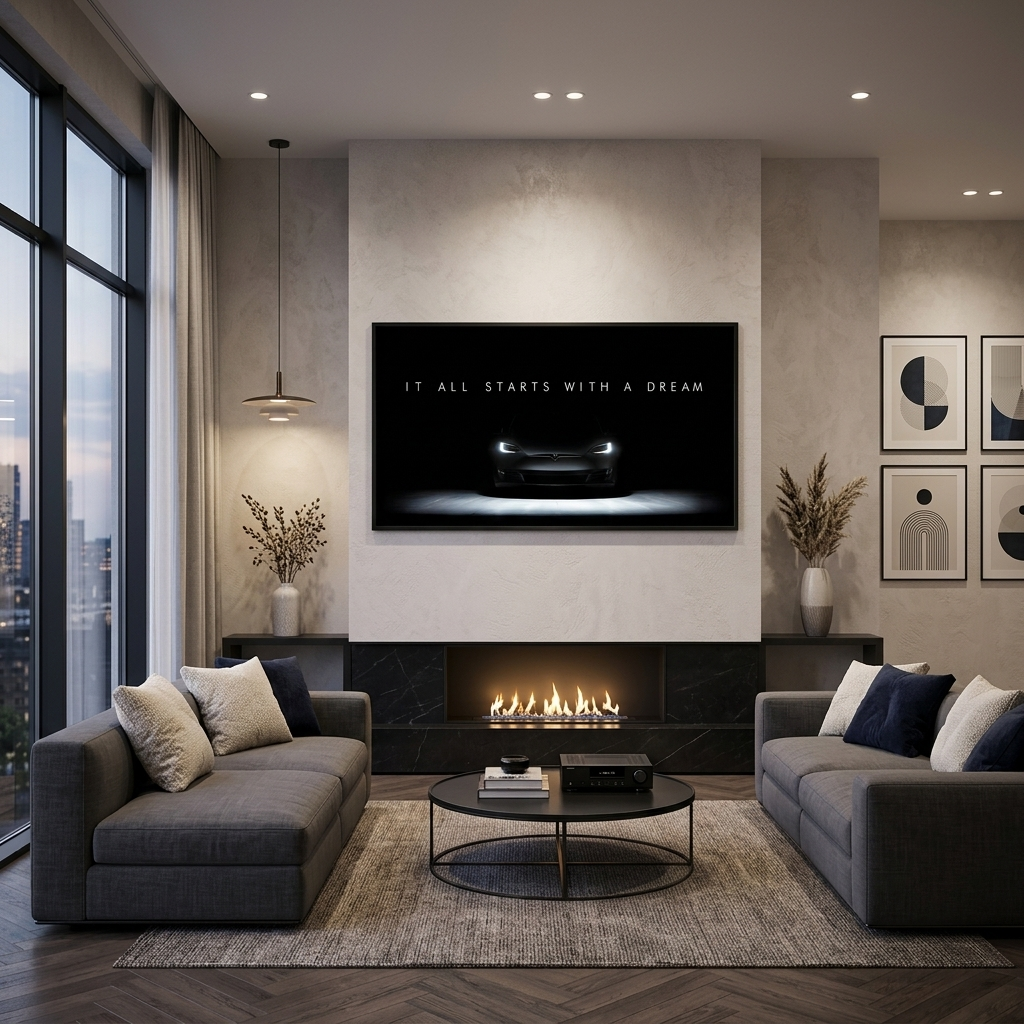 IT ALL STARTS WITH A DREAM Tesla Canvas Wall Art