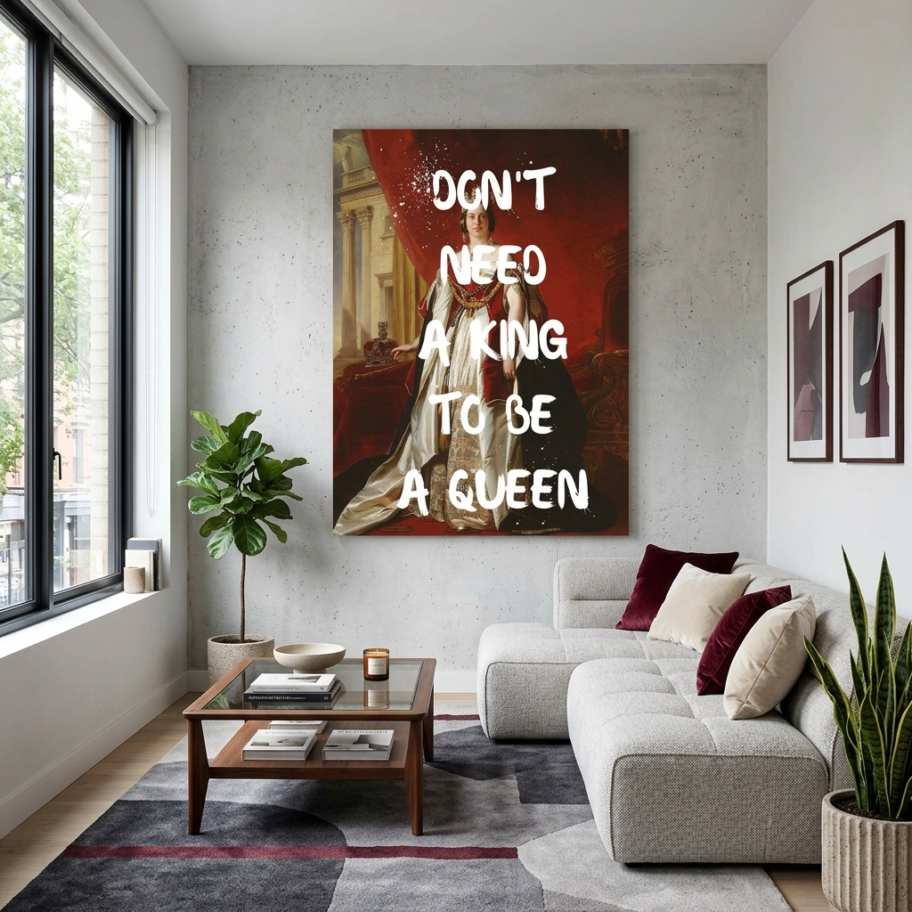 Canvas Wall Art Print don't need a king to be a queen