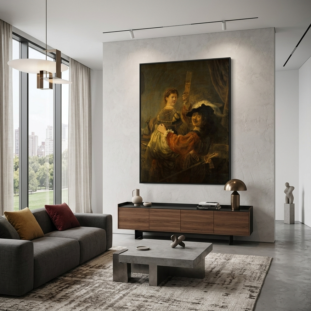 The Prodigal Son in the Tavern Rembrandt Reproduction Canvas Wall Art Print