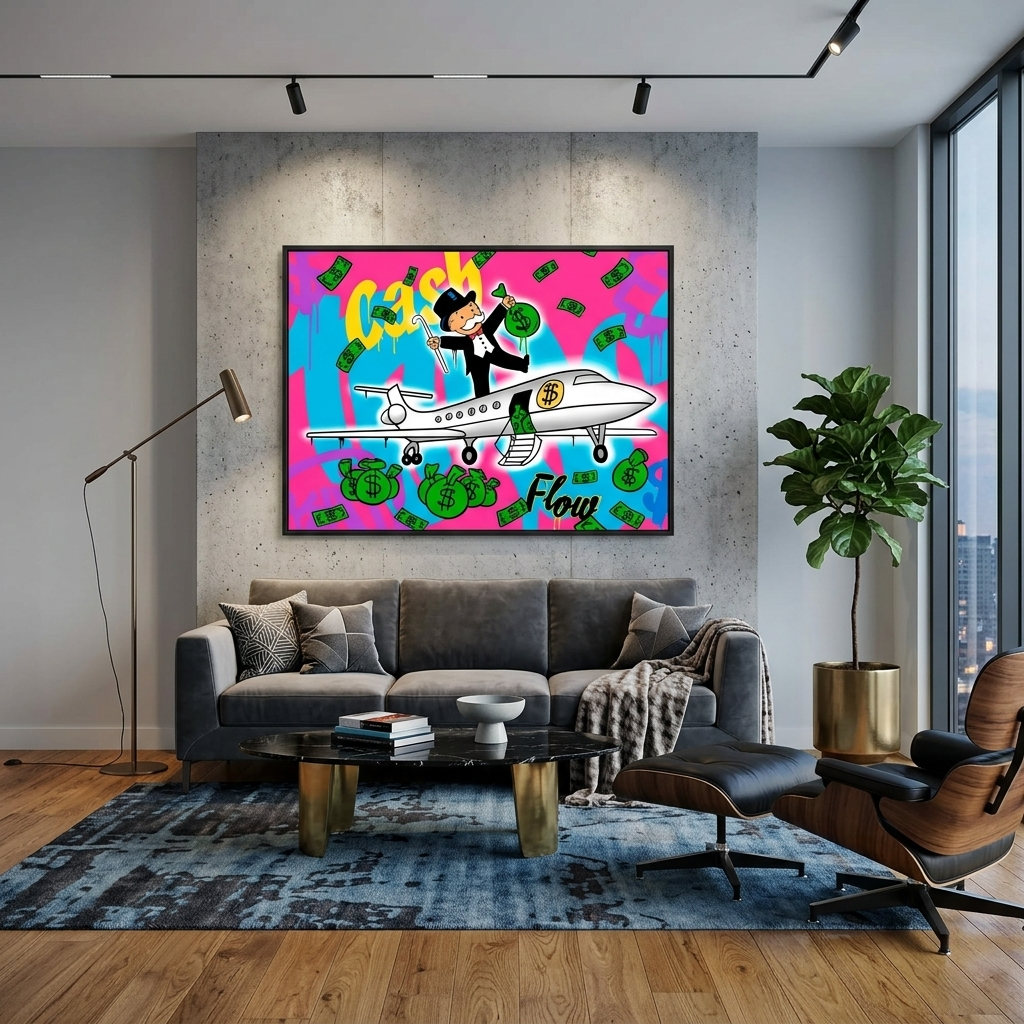 Cash Flow Inspirational Canvas Wall Art Print