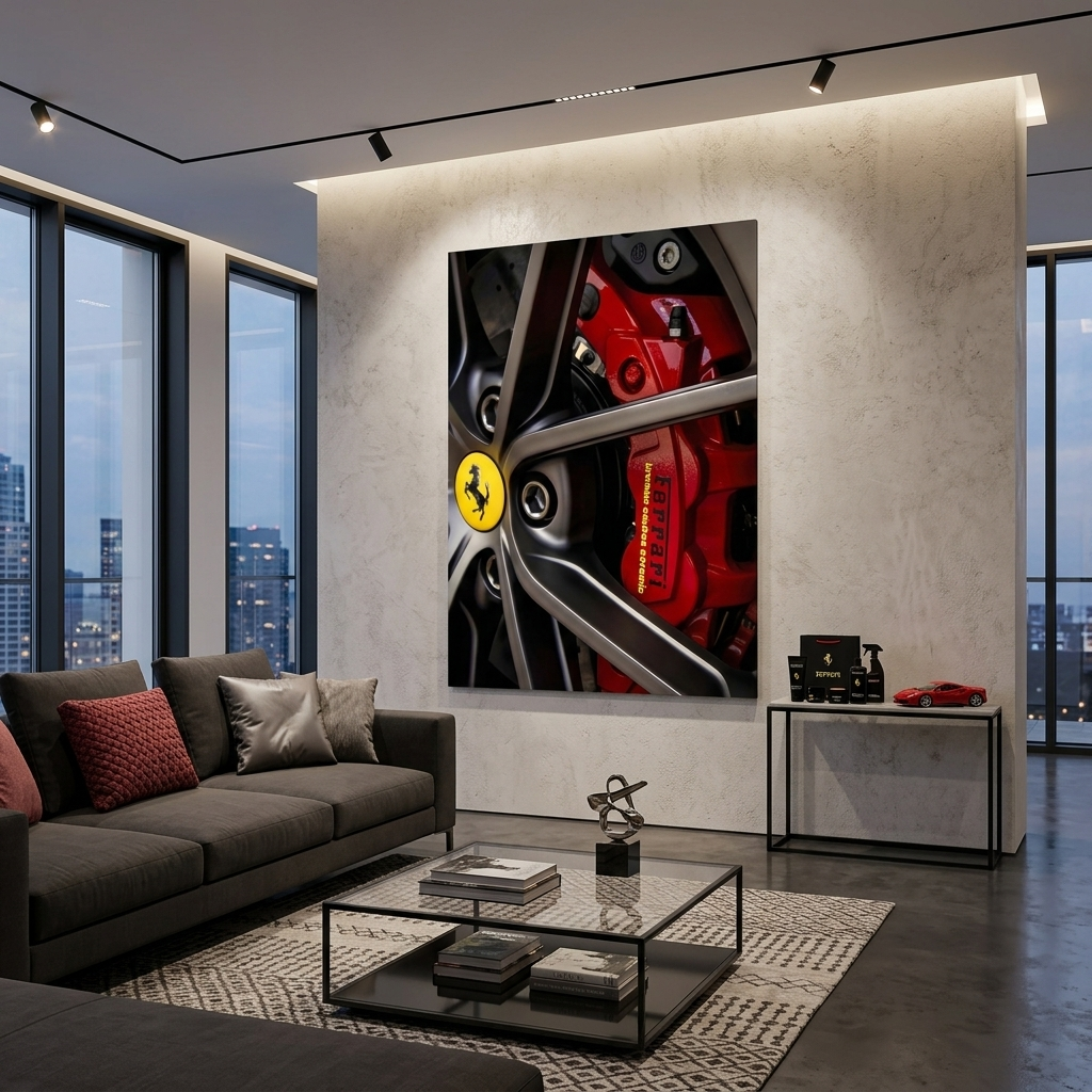 Ferrari wheel car  Canvas Wall Art Print