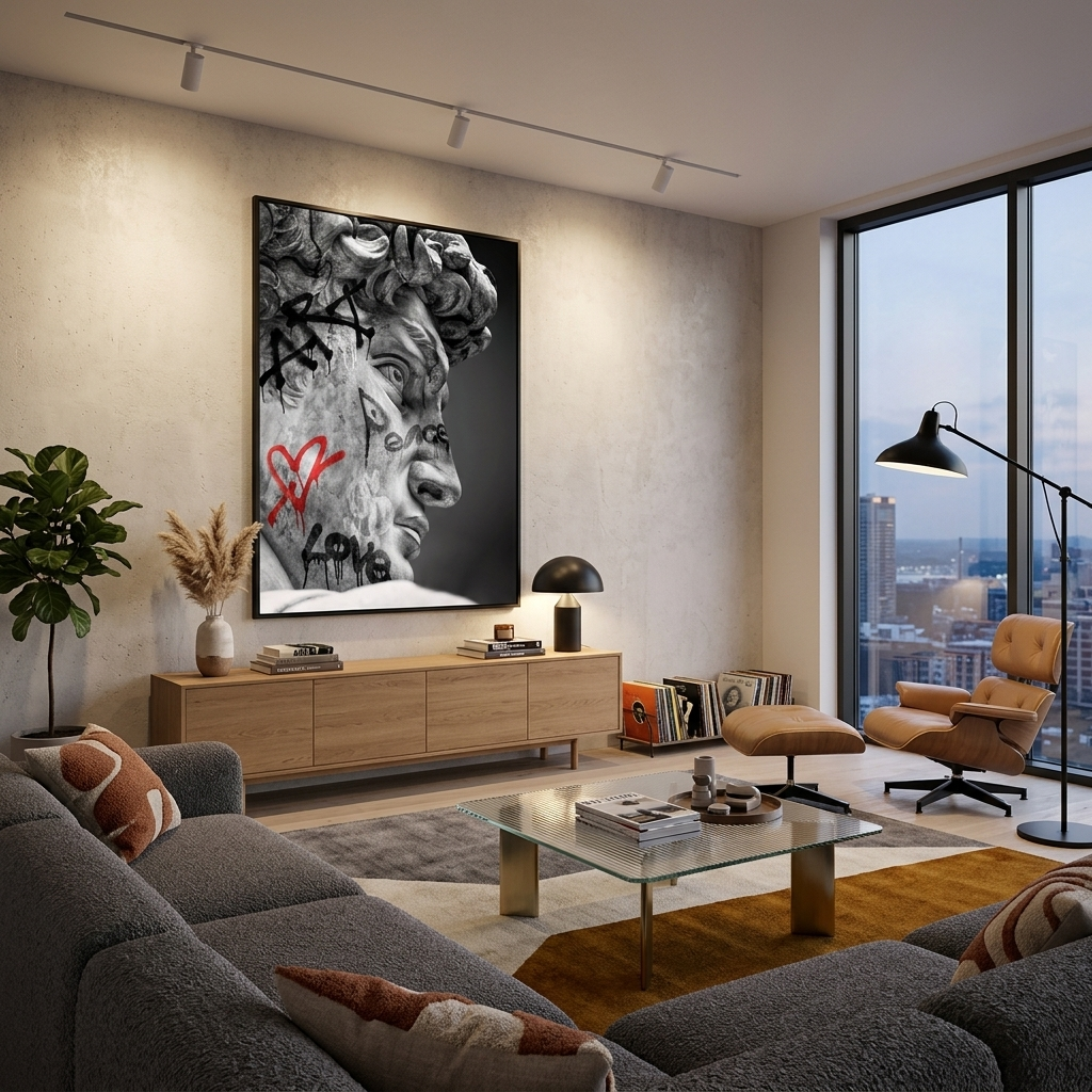 For home statue of David Canvas Wall Art Print