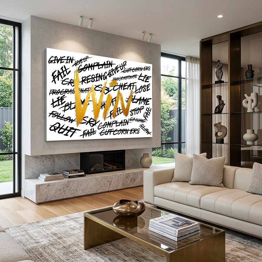 Victory without excuses Motivational Canvas Wall Art Print