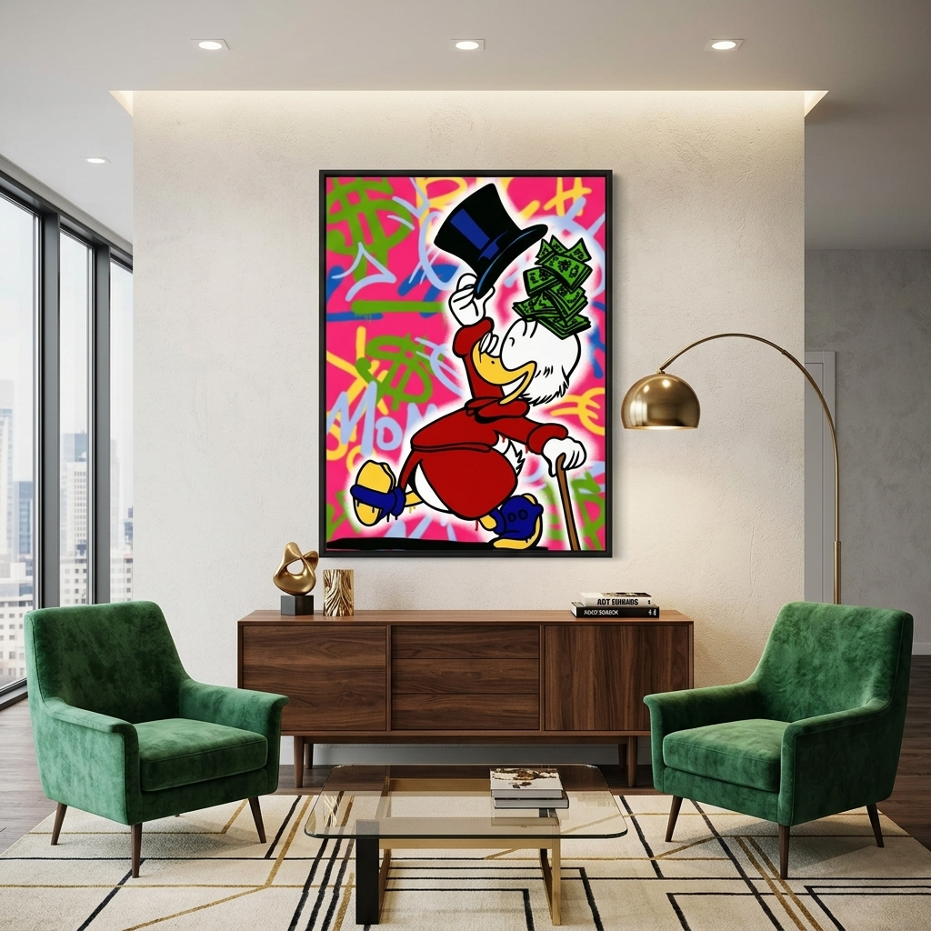 Happy Scrooge Inspirational  Canvas Wall Art Print