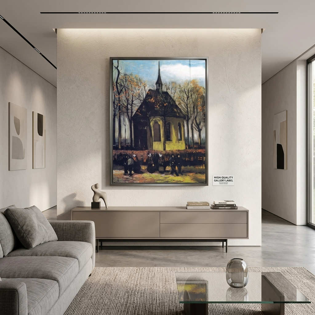 Leaving the Protestant church Reproduction Canvas Wall Art Print