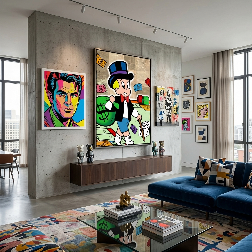 Monopoly Richie rich Canvas Wall Art Print