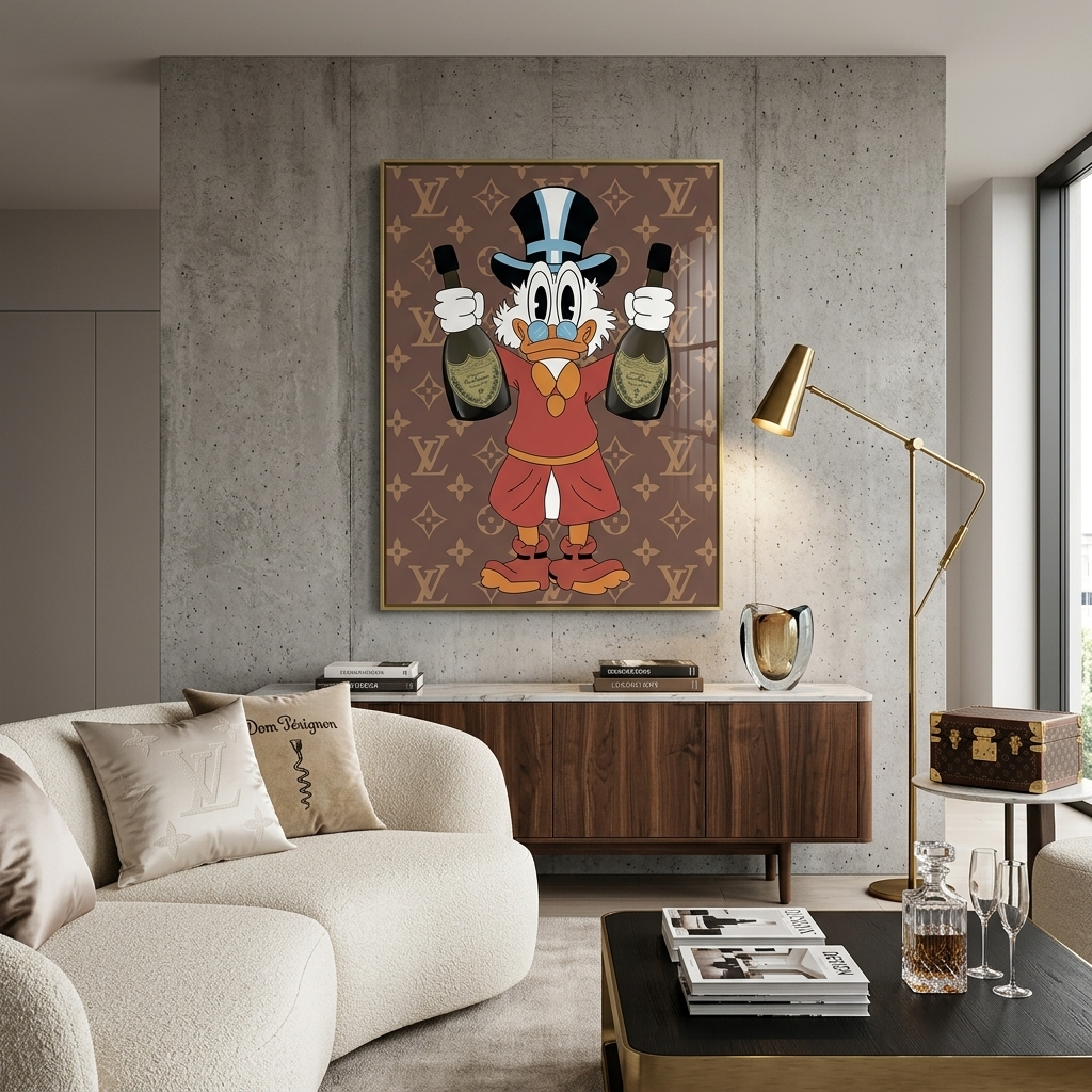 Scrooge with champagne brown Inspirational Canvas Wall Art Print