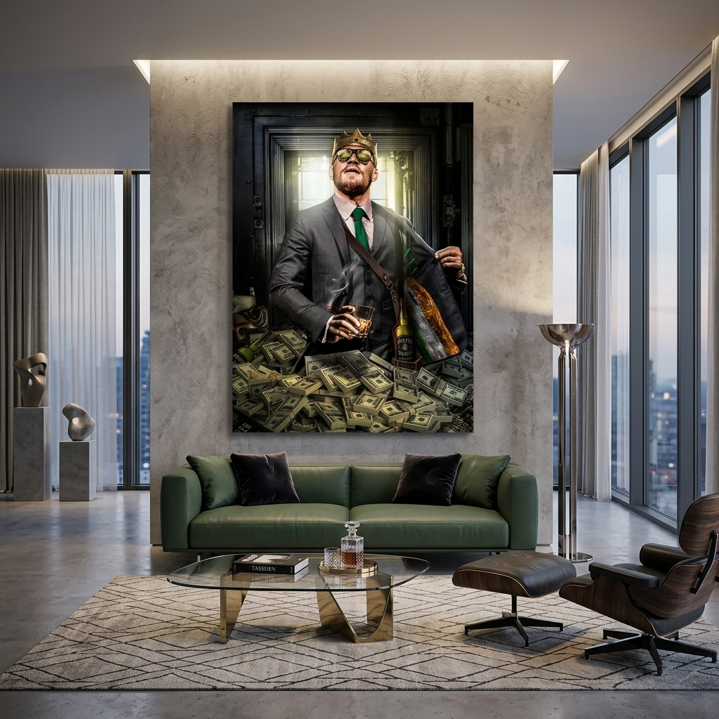 Conor McGregor in the crown Inspirational Canvas Wall Art Print