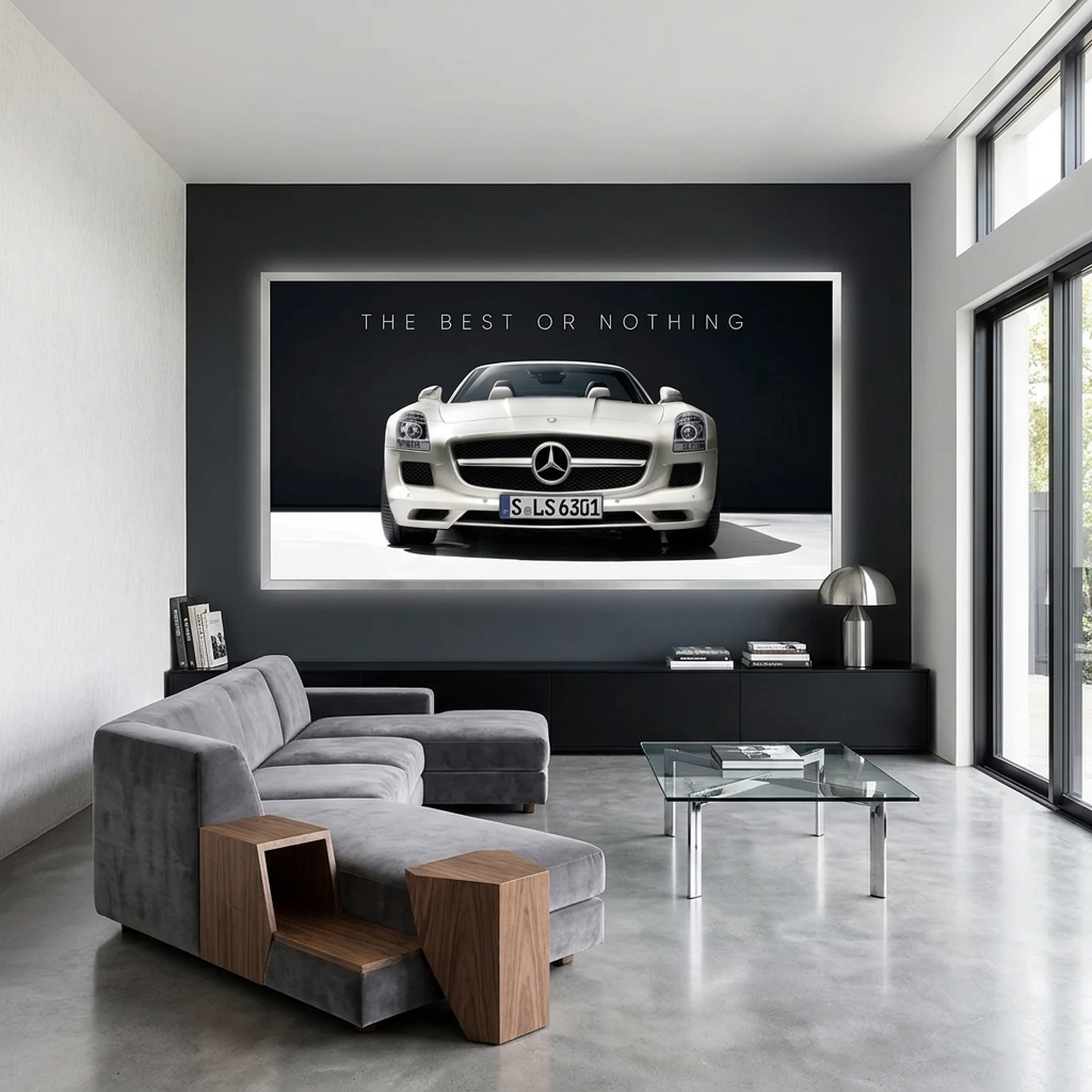 To motivate The best or nothing Mercedes Motivational  Canvas Wall Art Print