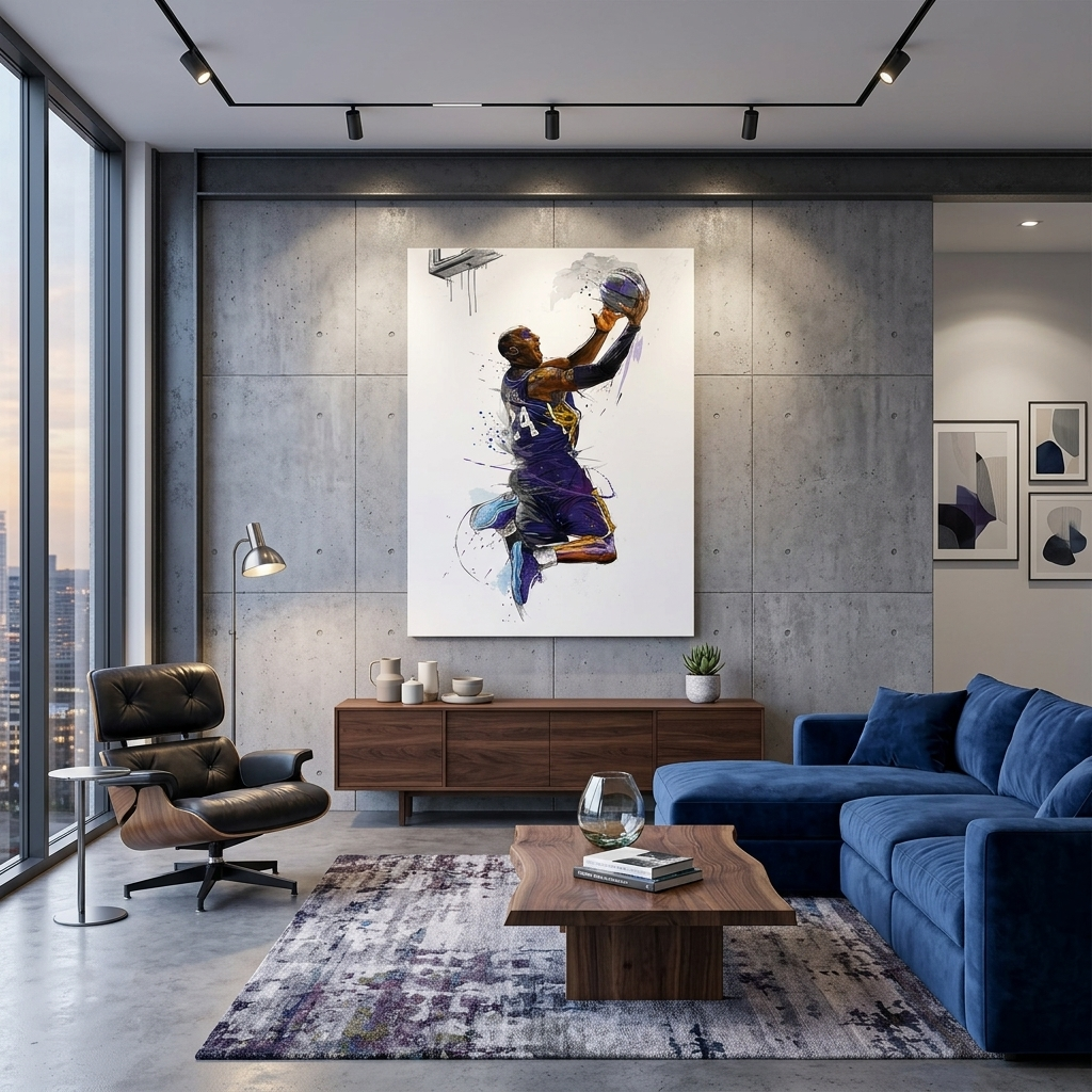 Los Angeles Lakers basketball player Kobe Bryant Canvas Wall Art Print
