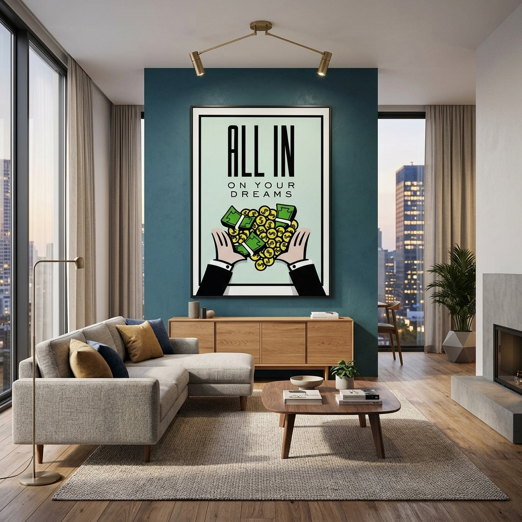 Monopoly bet everything on your dreams Canvas Wall Art Print