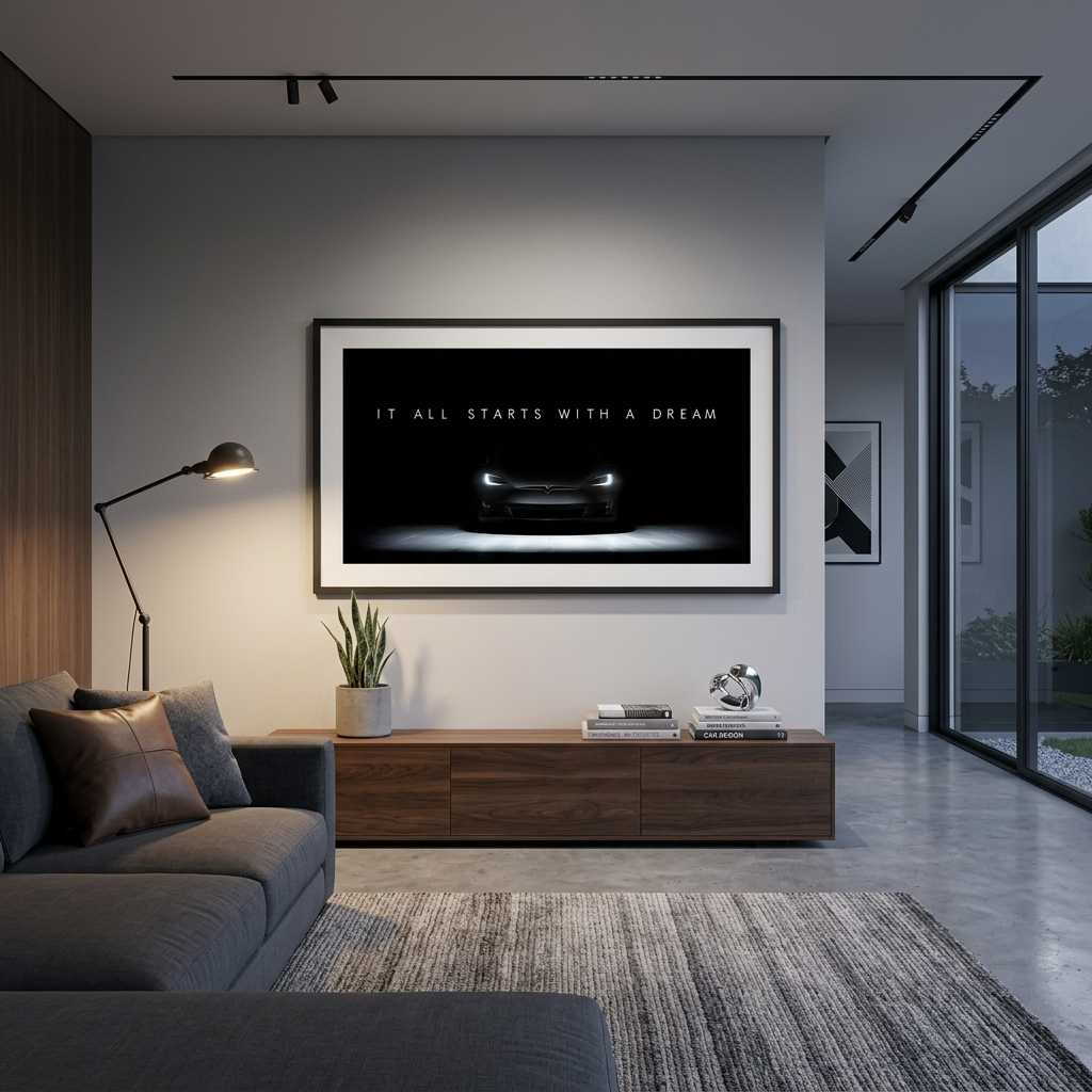 IT ALL STARTS WITH A DREAM Tesla Canvas Wall Art