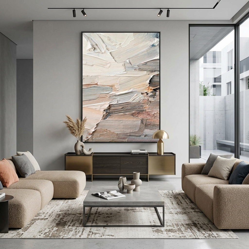 Paint strokes in light colors Abstraction Canvas Wall Art Print