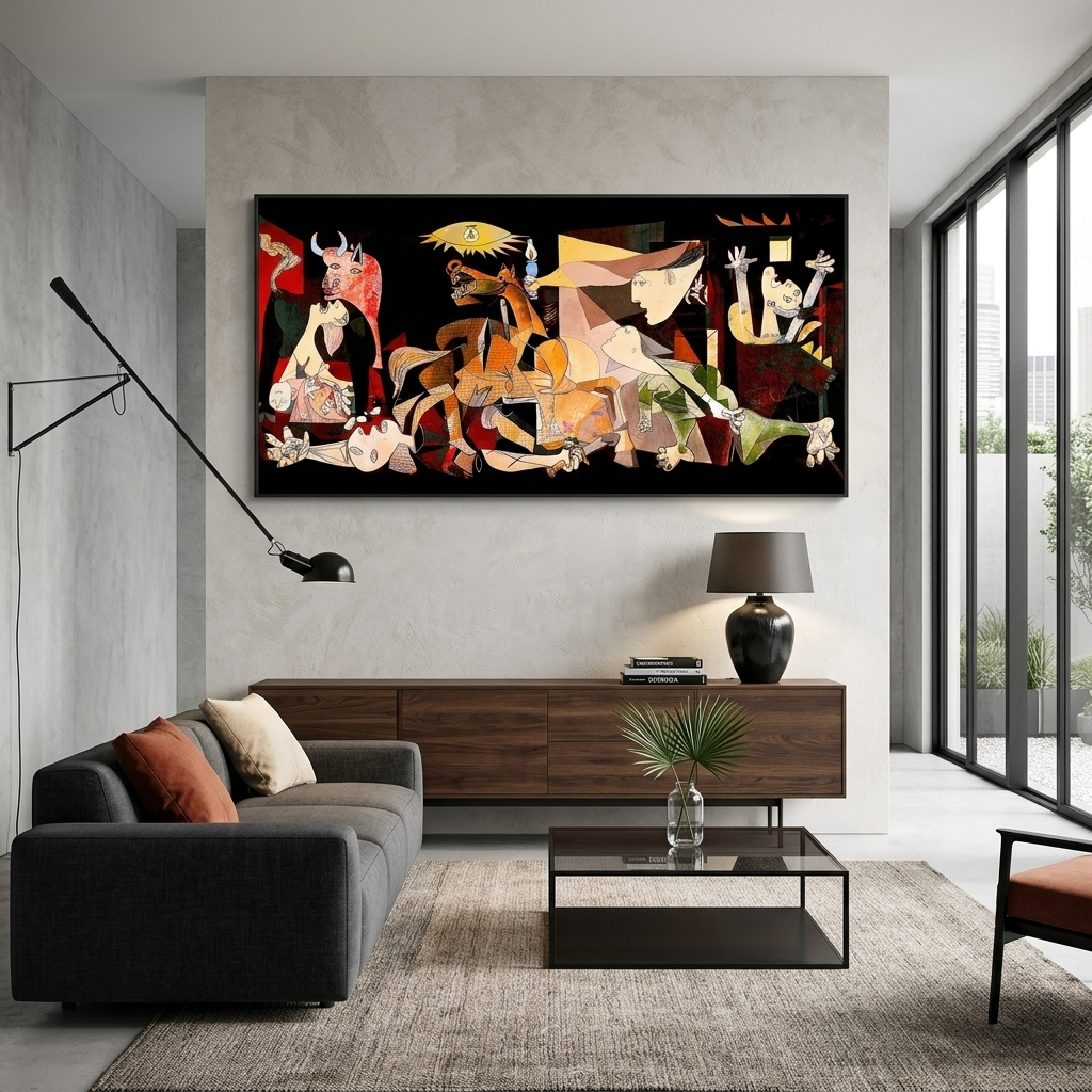 Reproduction by Pablo Picasso Guernica in color Canvas Wall Art Print