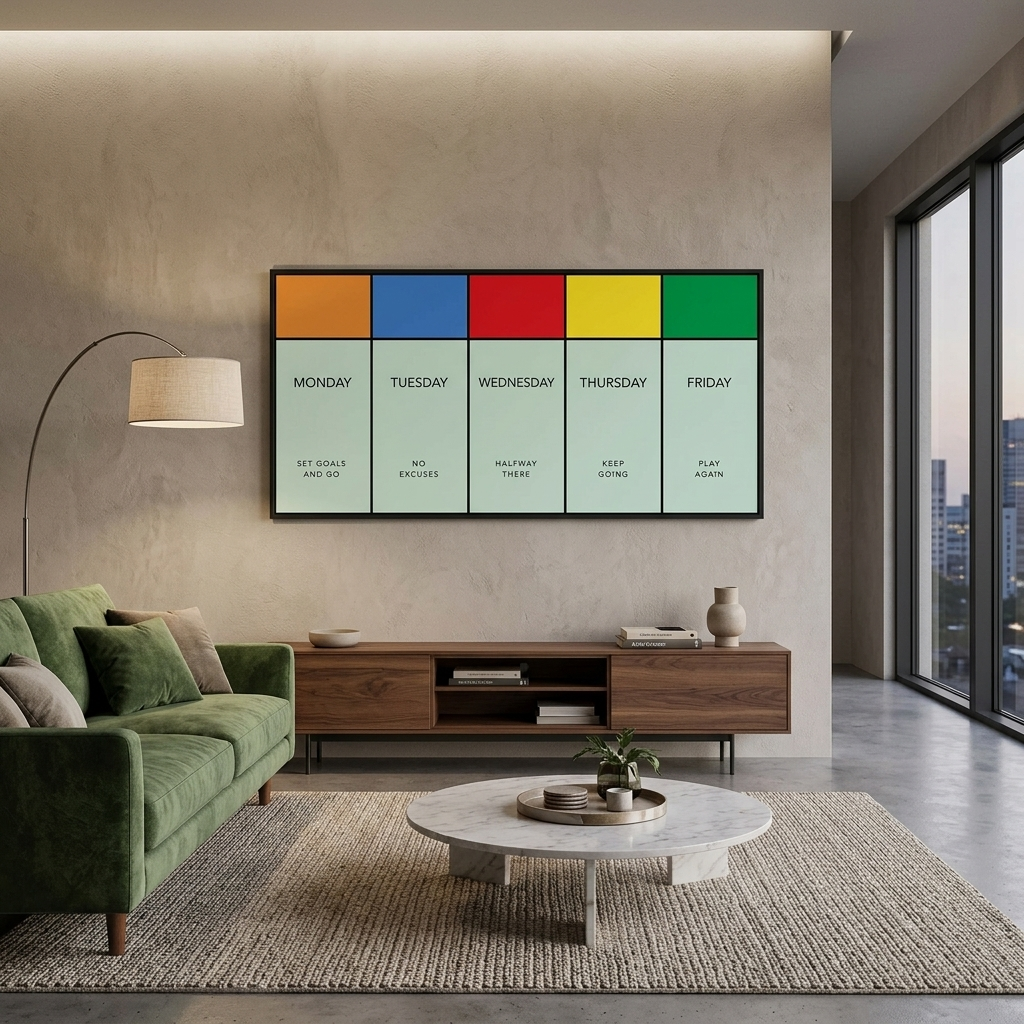 Monopoly Work week Canvas Wall Art Print