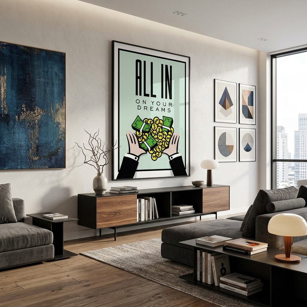 Monopoly bet everything on your dreams Canvas Wall Art Print