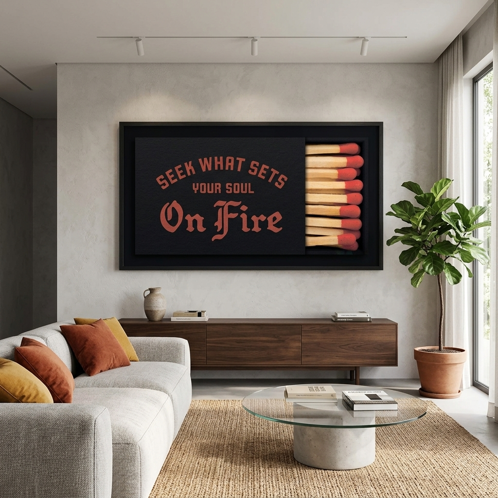 To motivate Matches red Motivational Canvas Wall Art Print