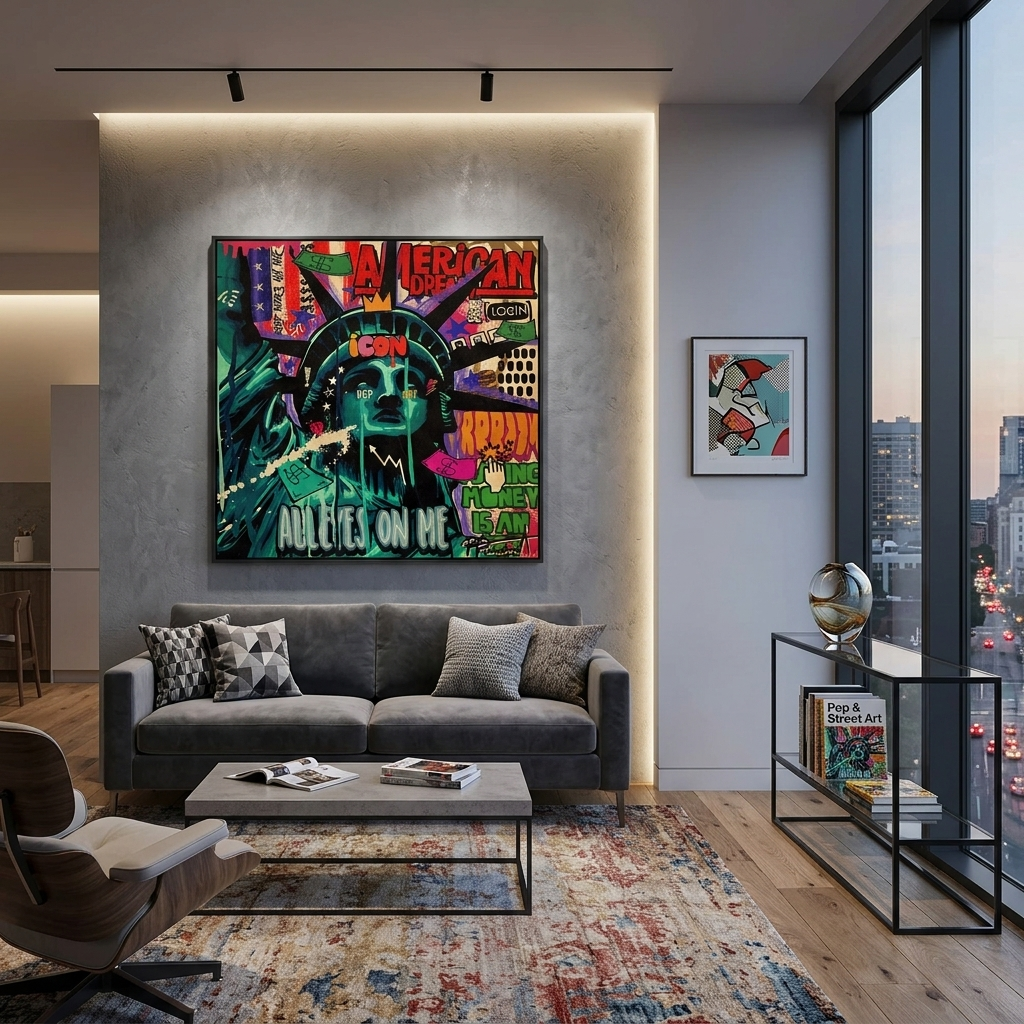 Statue of Liberty Pop Art Canvas Wall Art Print