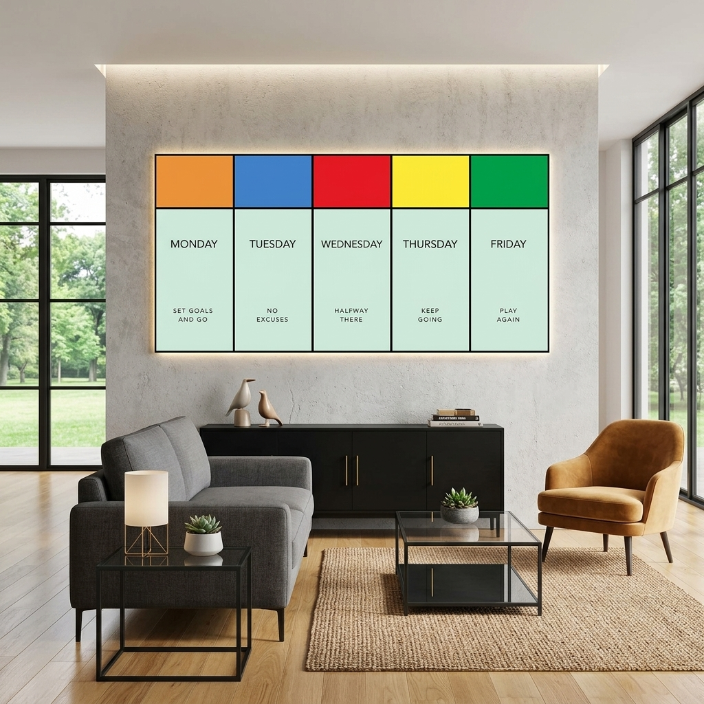 Monopoly Work week Canvas Wall Art Print