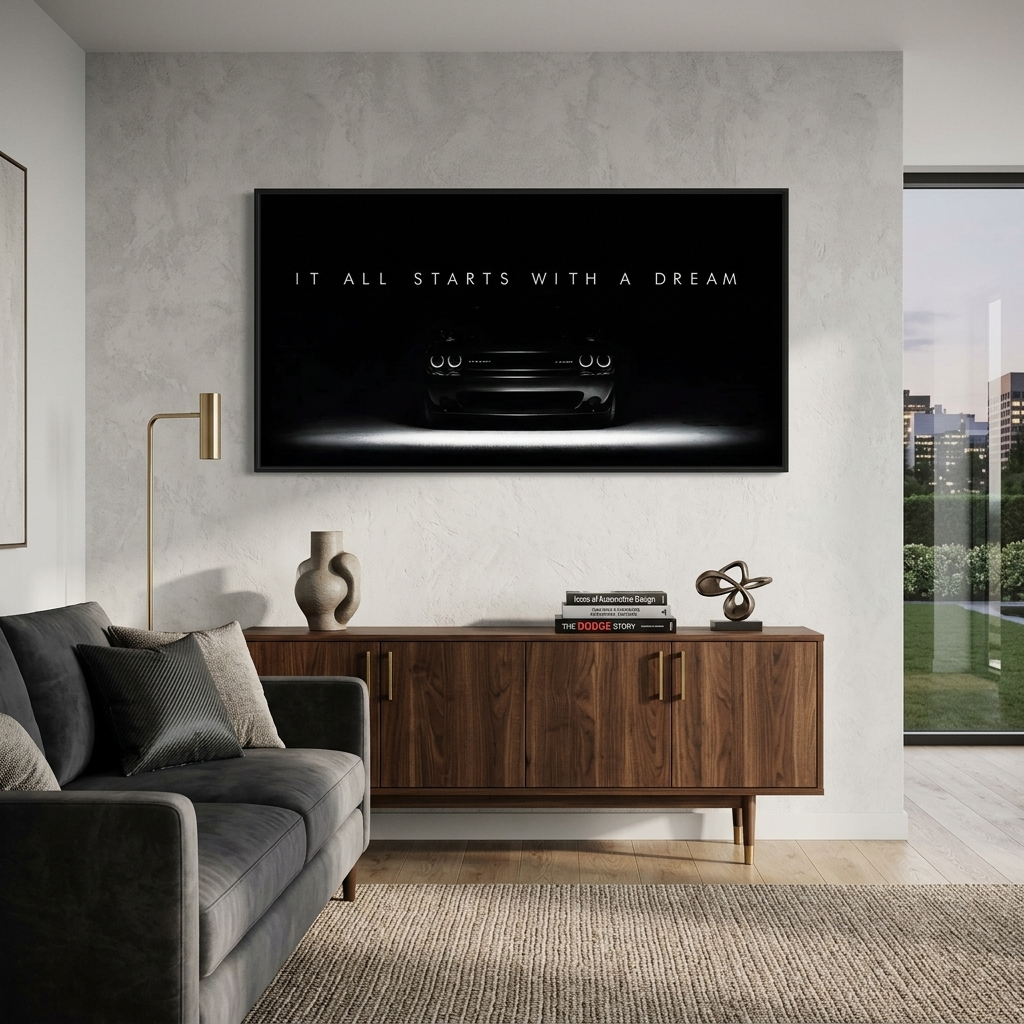 IT ALL STARTS WITH A DREAM DOODGE  CANVAS WALL