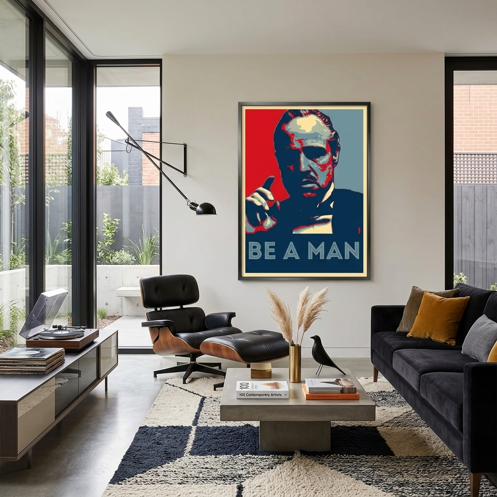Godfather Be a man Canvas Wall Art Print