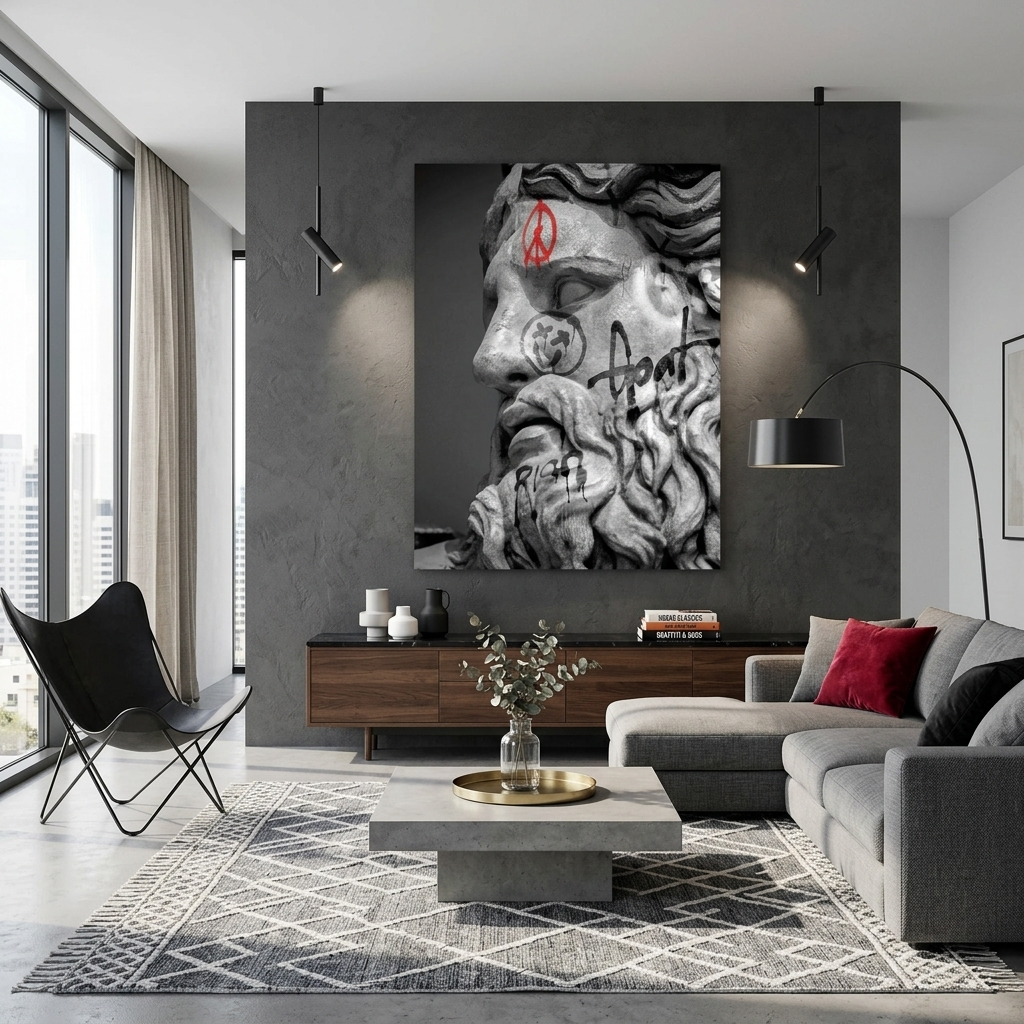 For home statue of Zeus Canvas Wall Art Print