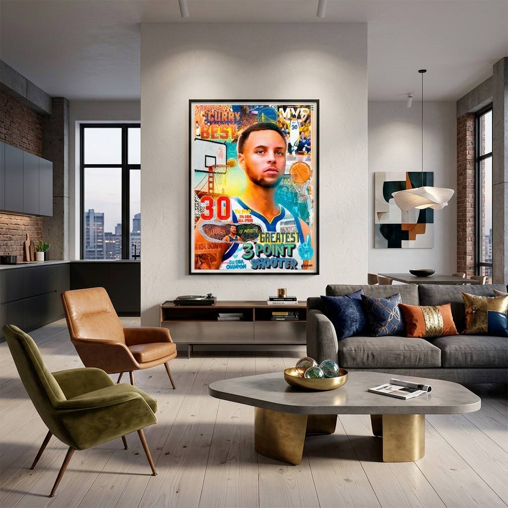 Stephen Curry: The Greatest 3-Point Shooter Canvas Wall Art Print