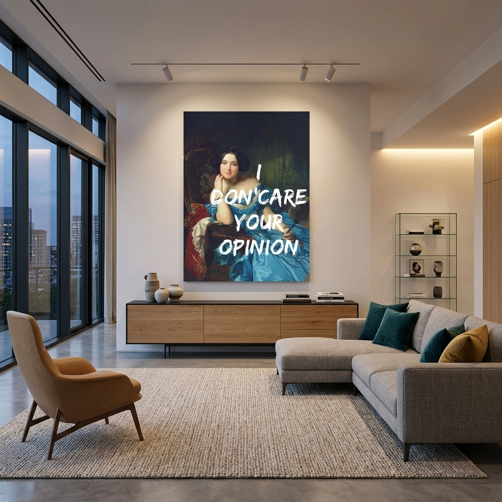 Canvas Wall Art Print I don'care your opinion