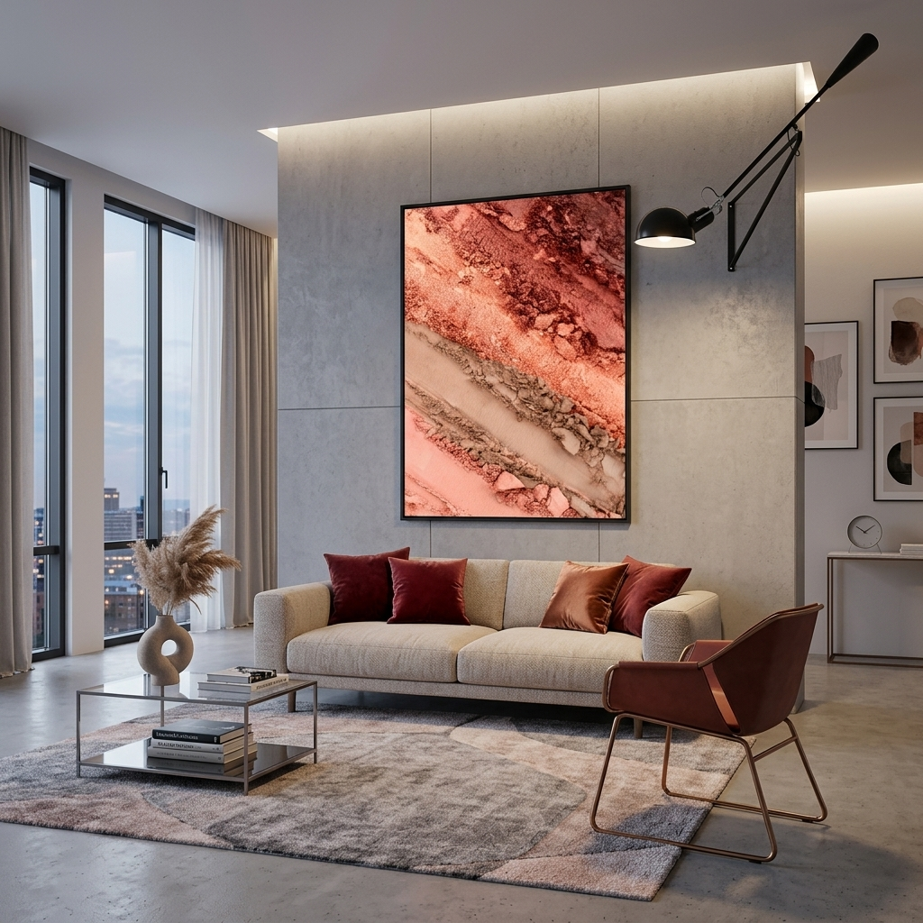 Powder tones Abstraction Canvas Wall Art Print