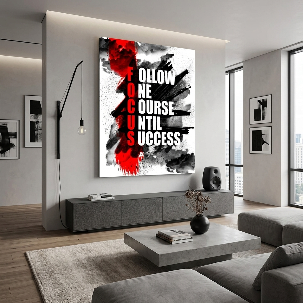 For motivation Focus Motivational Canvas Wall Art Print