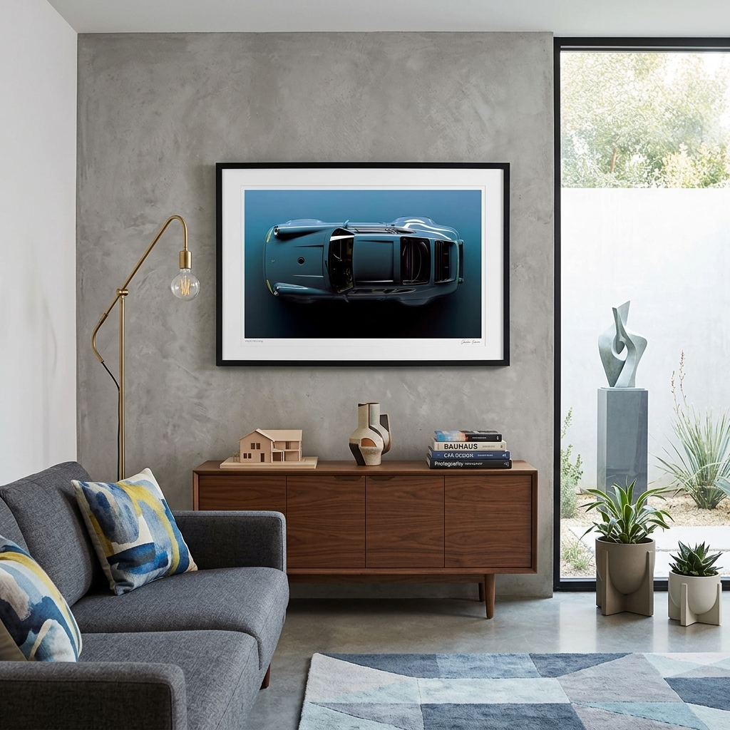 Cars Porsche 911 Blue  Canvas  Wall Art Print
