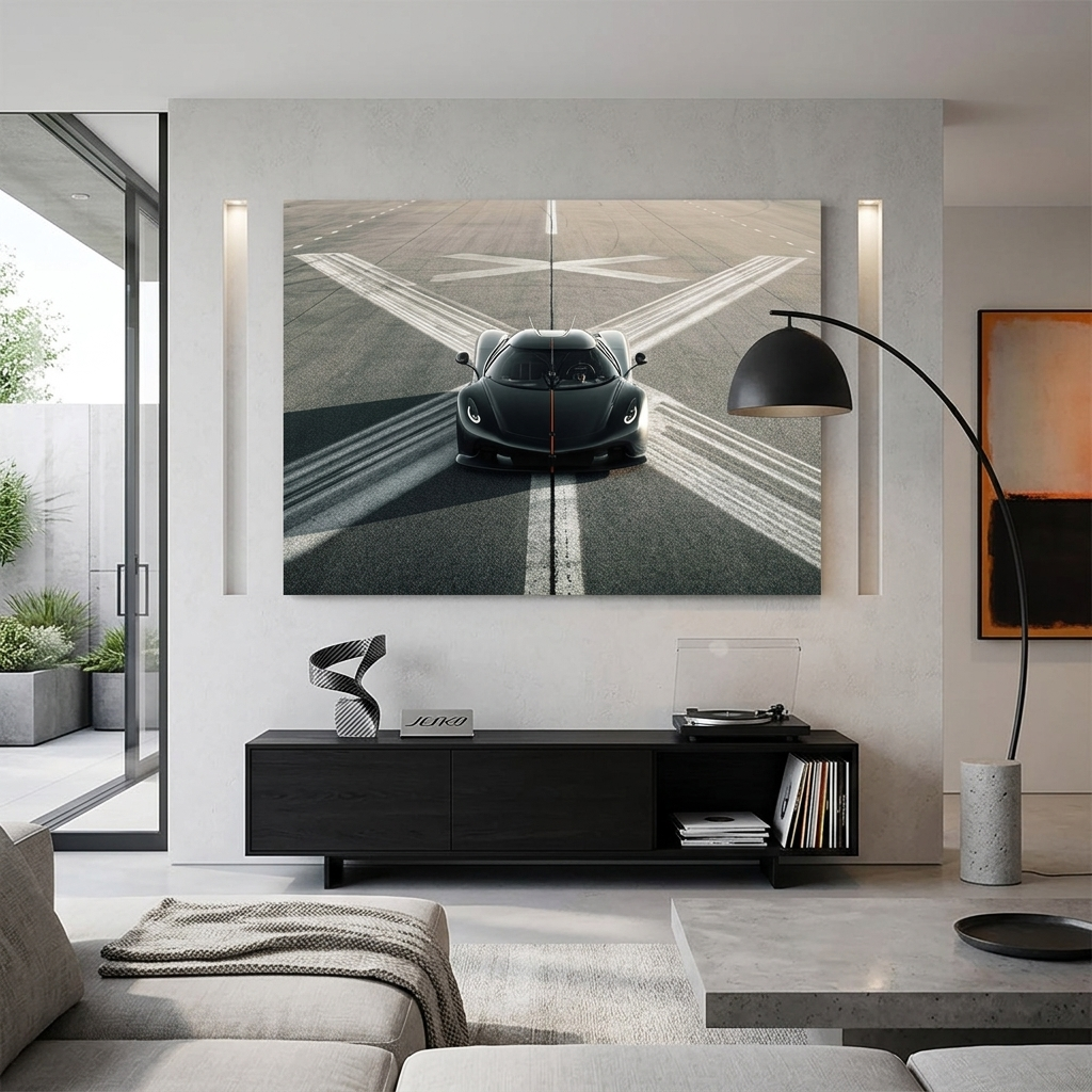 Canvas Wall Art Print Car Koenigsegg Jesko  Absolut Black