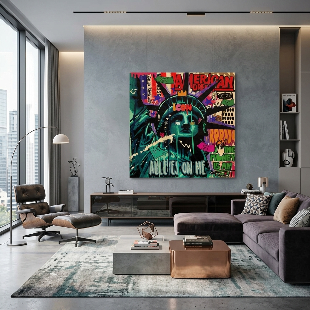 Statue of Liberty Pop Art Canvas Wall Art Print