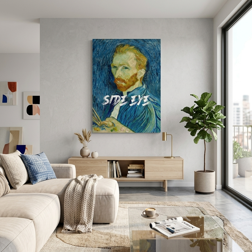 Canvas Wall Art Print Self-Portrait by Van Gogh. Side eye