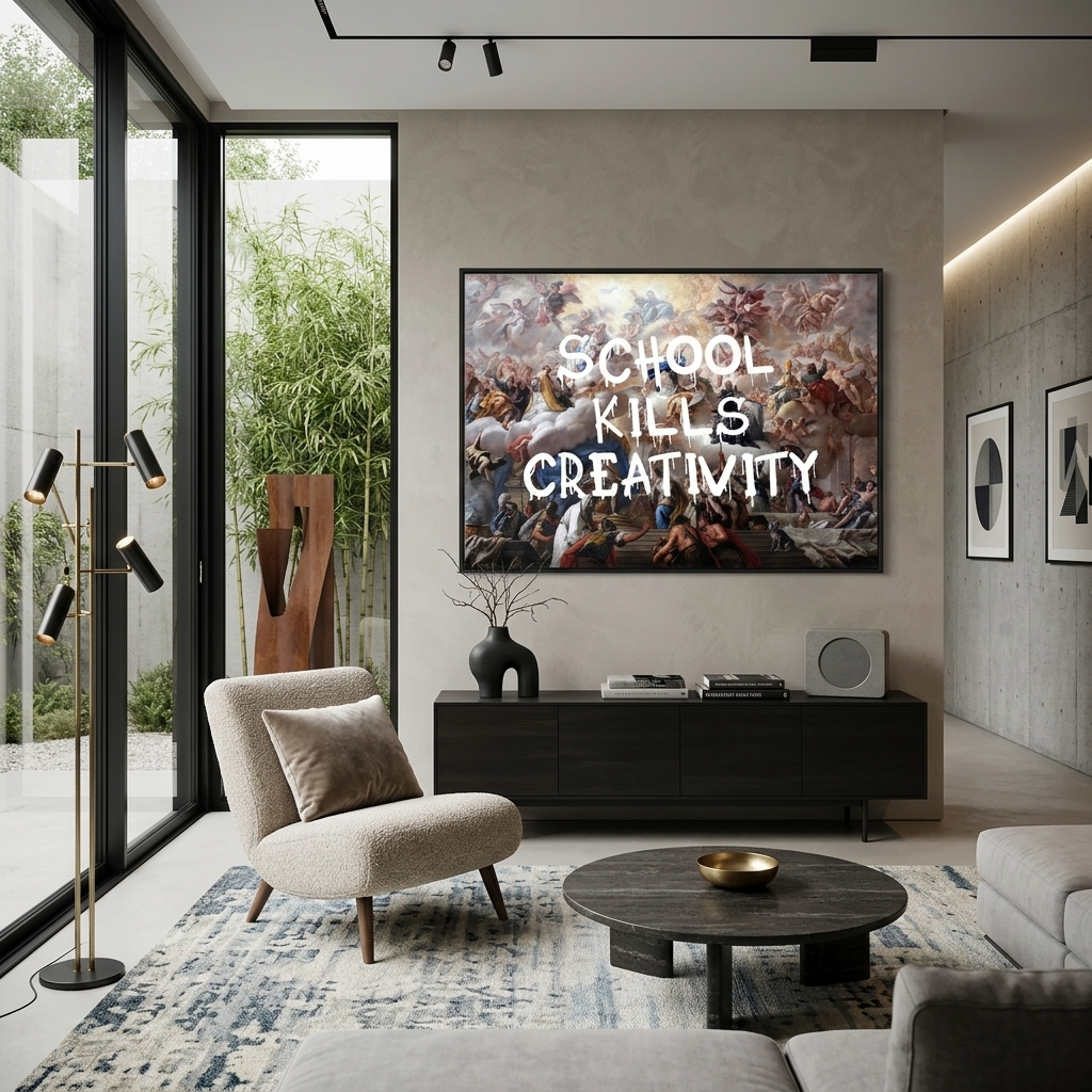 Canvas Wall Art Print School kills creativity
