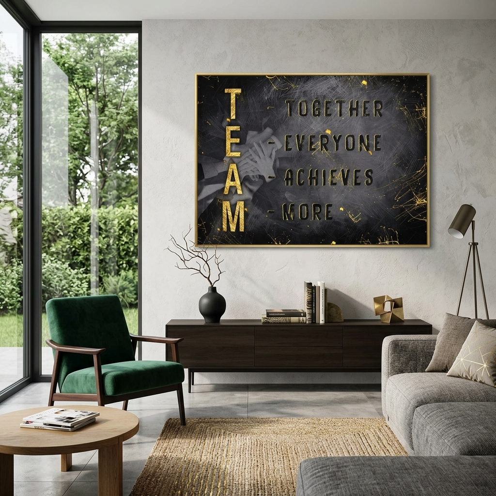 Team Motivational Canvas Wall Art Print