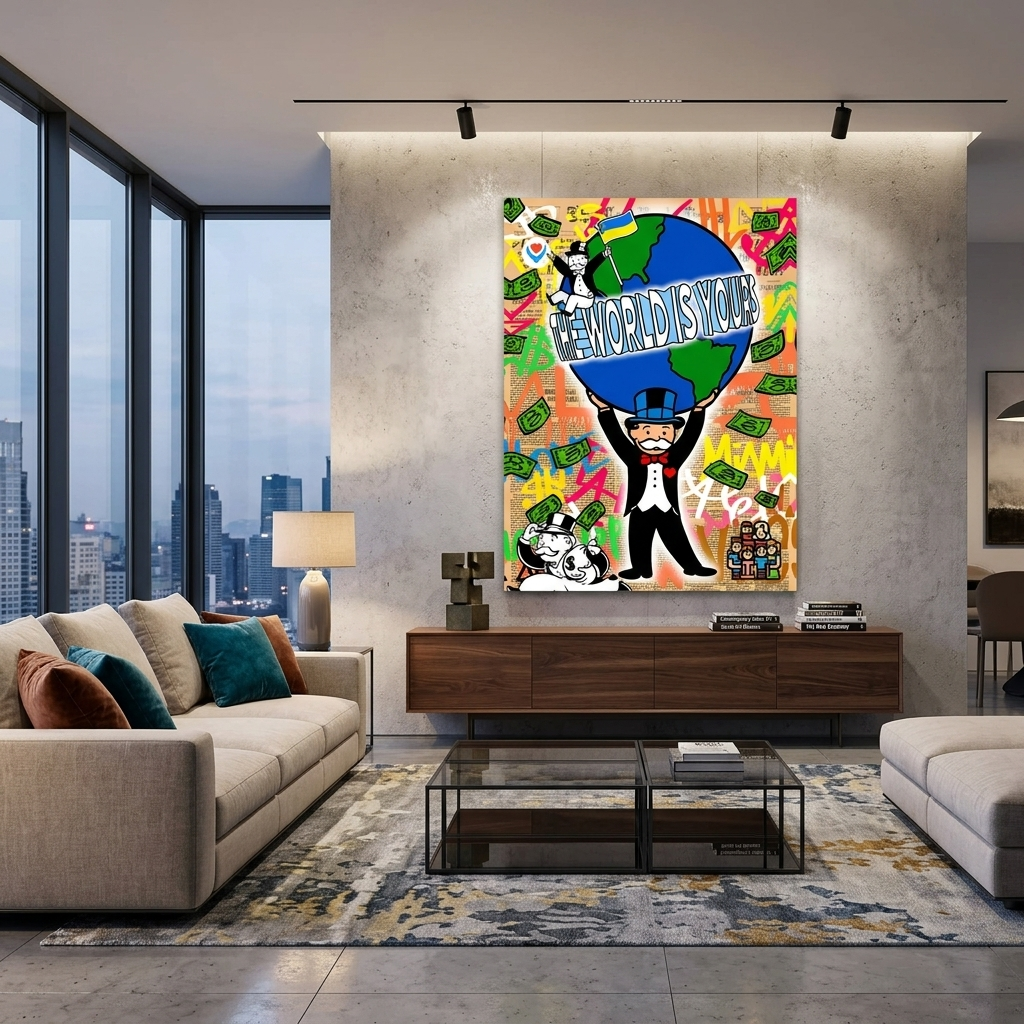 Monopoly The world is yours Canvas Wall Art Print