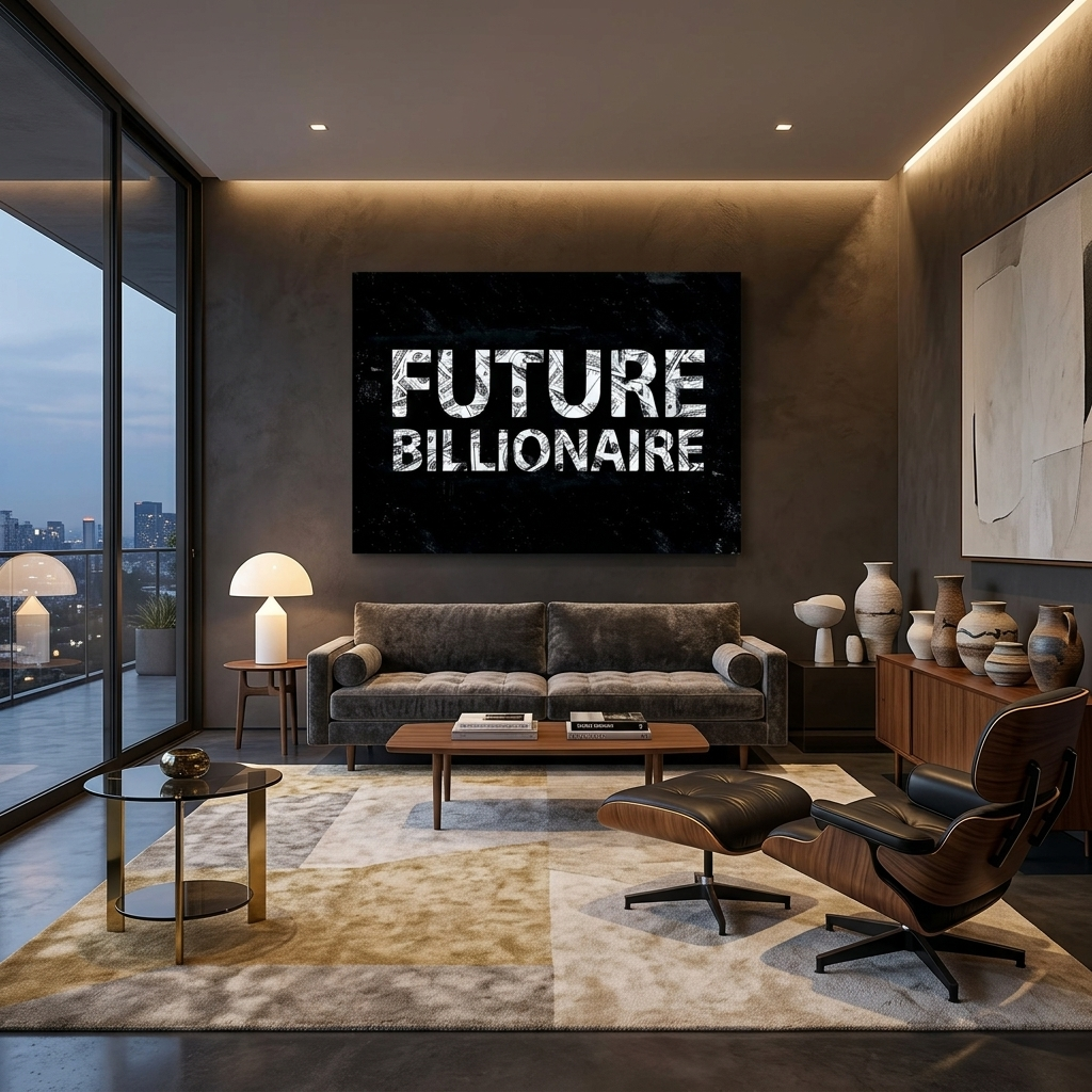 Future Billionaire. Motivational Canvas Wall Art Print