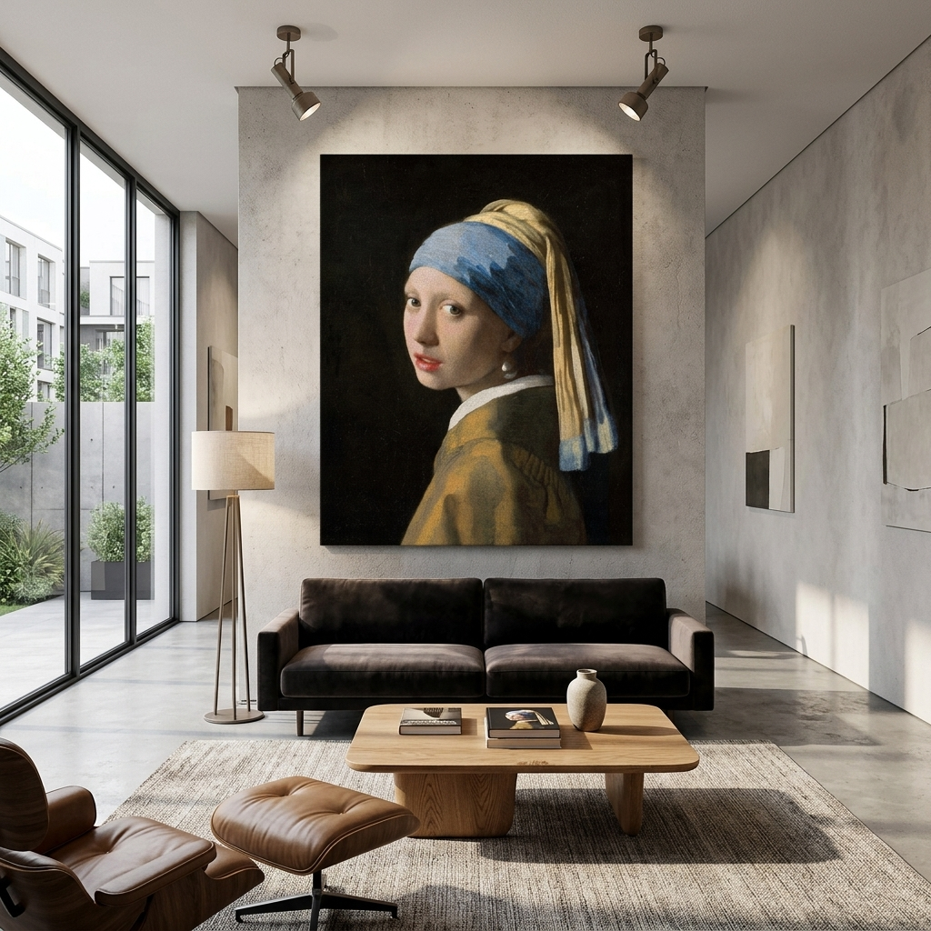 Girl with a Pearl Earring Jan Vermeer Reproduction Canvas Wall Art Print