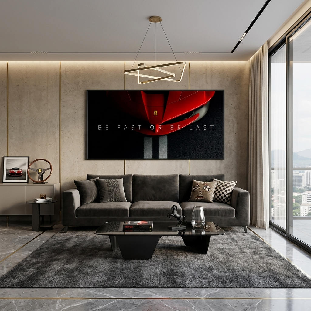 To motivate Be fast or be the last Ferrari Motivational  Canvas Wall Art Print