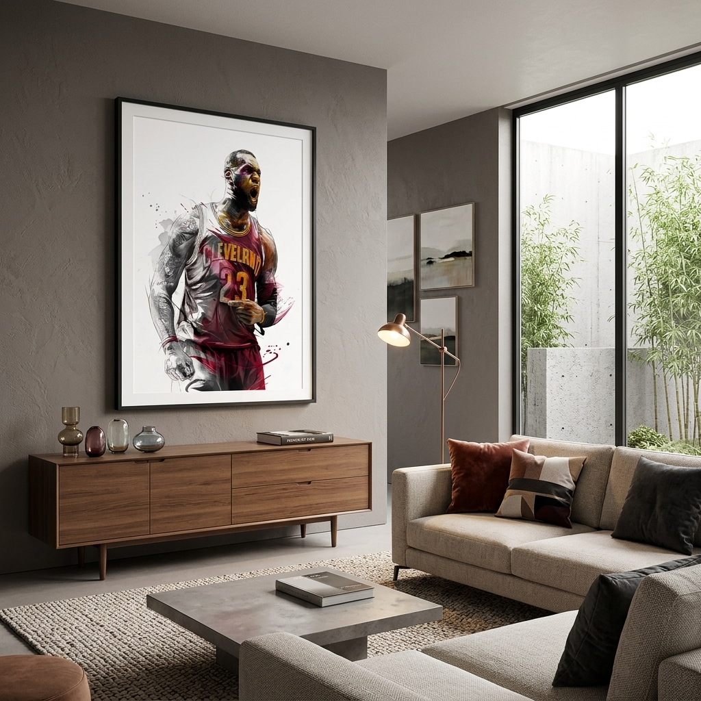 Basketball player LeBron James Canvas Wall Art Print