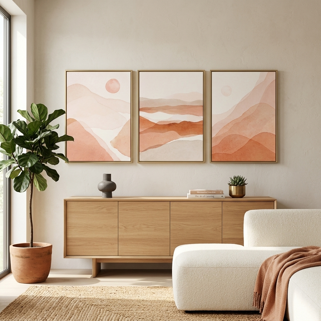 Modular beige shades Multi Panel Canvas Wall Art Print