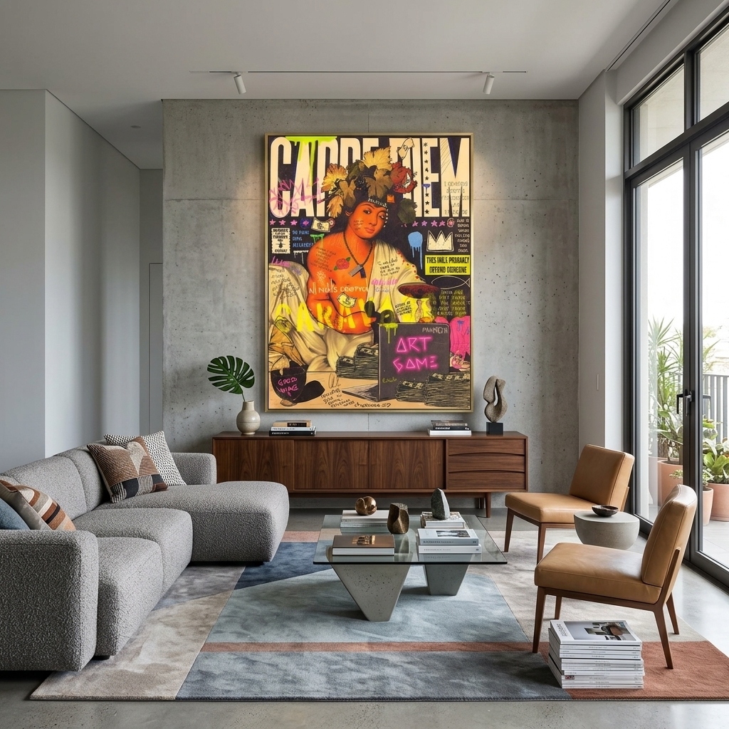 Bacchus Dionysus graffiti Motivational Canvas Wall Art Print